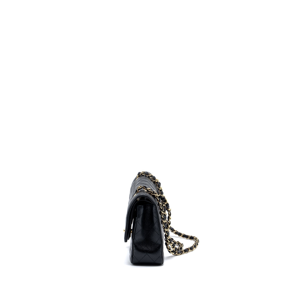 CHANEL MEDIUM CLASSIC DOUBLE FLAP BAG CAVIAR BLACK GHW