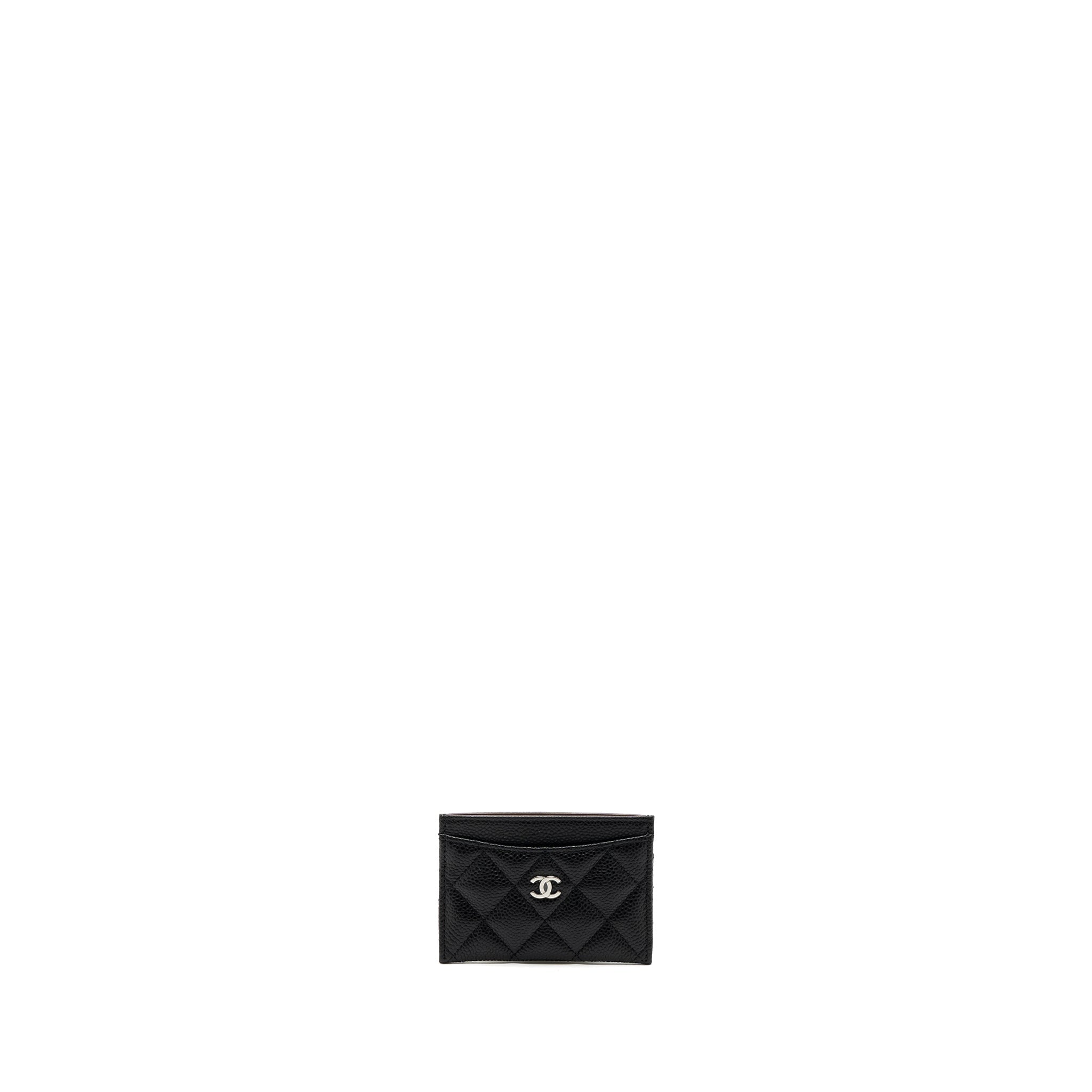 CHANEL CLASSIC CARD HOLDER CAVIAR BLACK SHW( MICROCHIP)