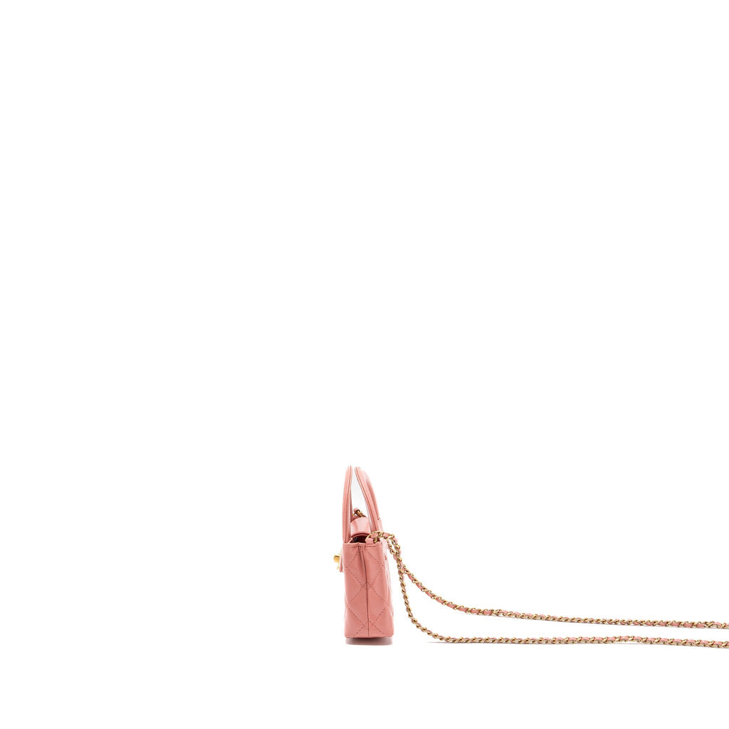CHANEL 23K NANO SHOPPING TOTE CALFSKIN PINK GHW(MICROCHIP)
