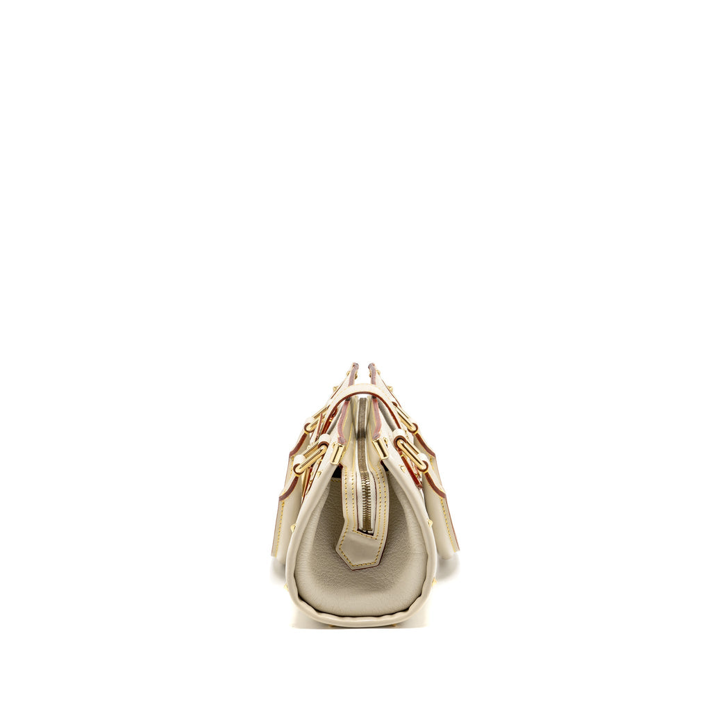LOUIS VUITTON VINTAGE SUHALI L’EPANOUI PM LEATHER WHITE GHW