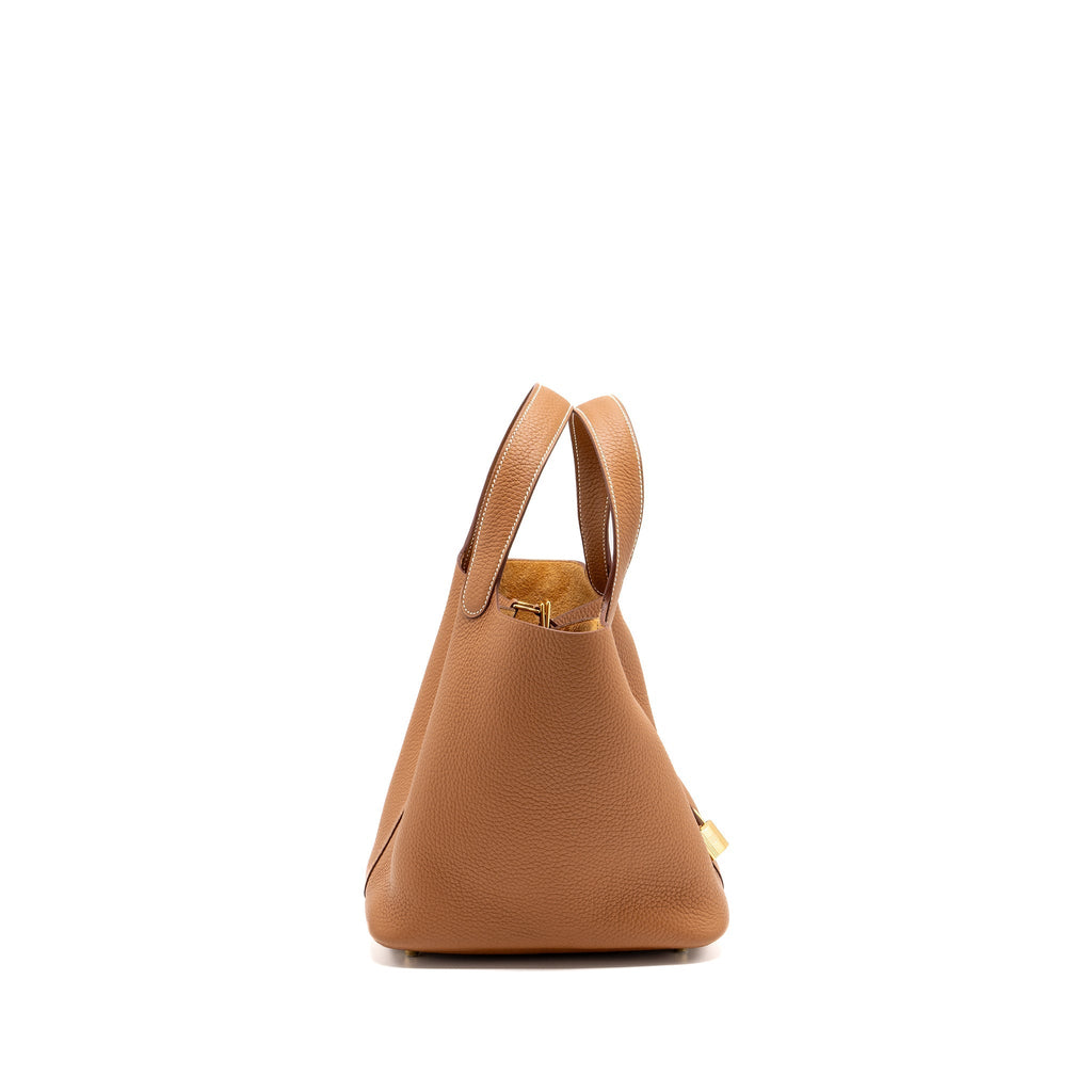 HERMES PICOTIN 22 LOCK BAG CLEMENCE GOLD WITH GHW