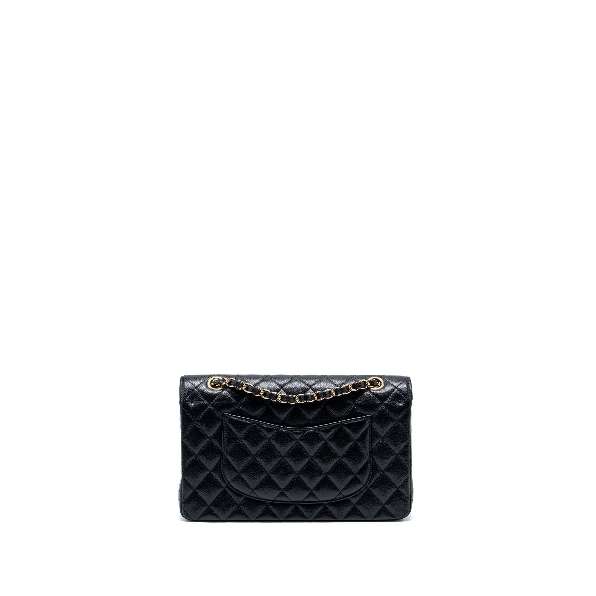 CHANEL MEDIUM CLASSIC DOUBLE FLAP BAG CAVIAR BLACK GHW