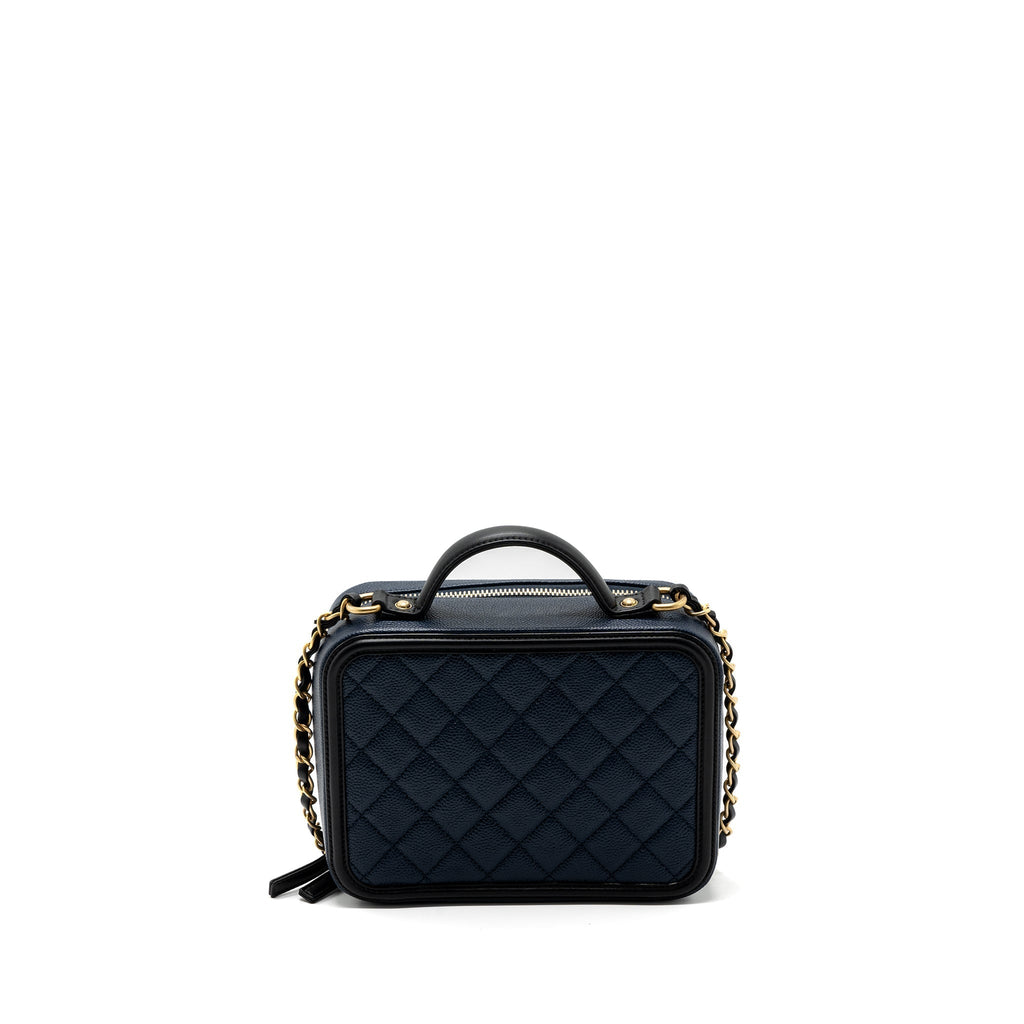 CHANEL FILIGREE CAMERA BAG CAVIAR DARK BLUE/ BLACK GHW