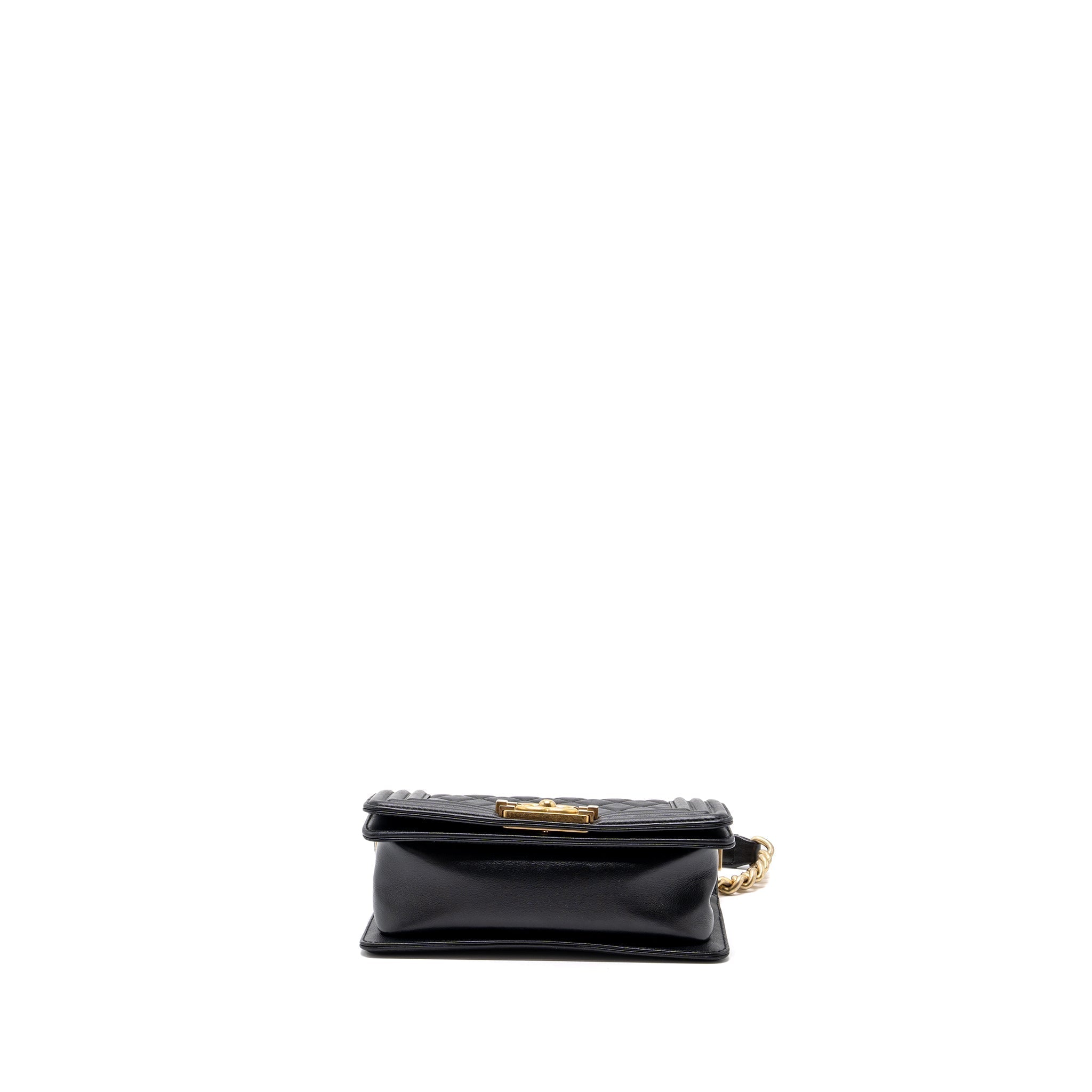CHANEL SMALL BOY BAG CALFSKIN BLACK GHW