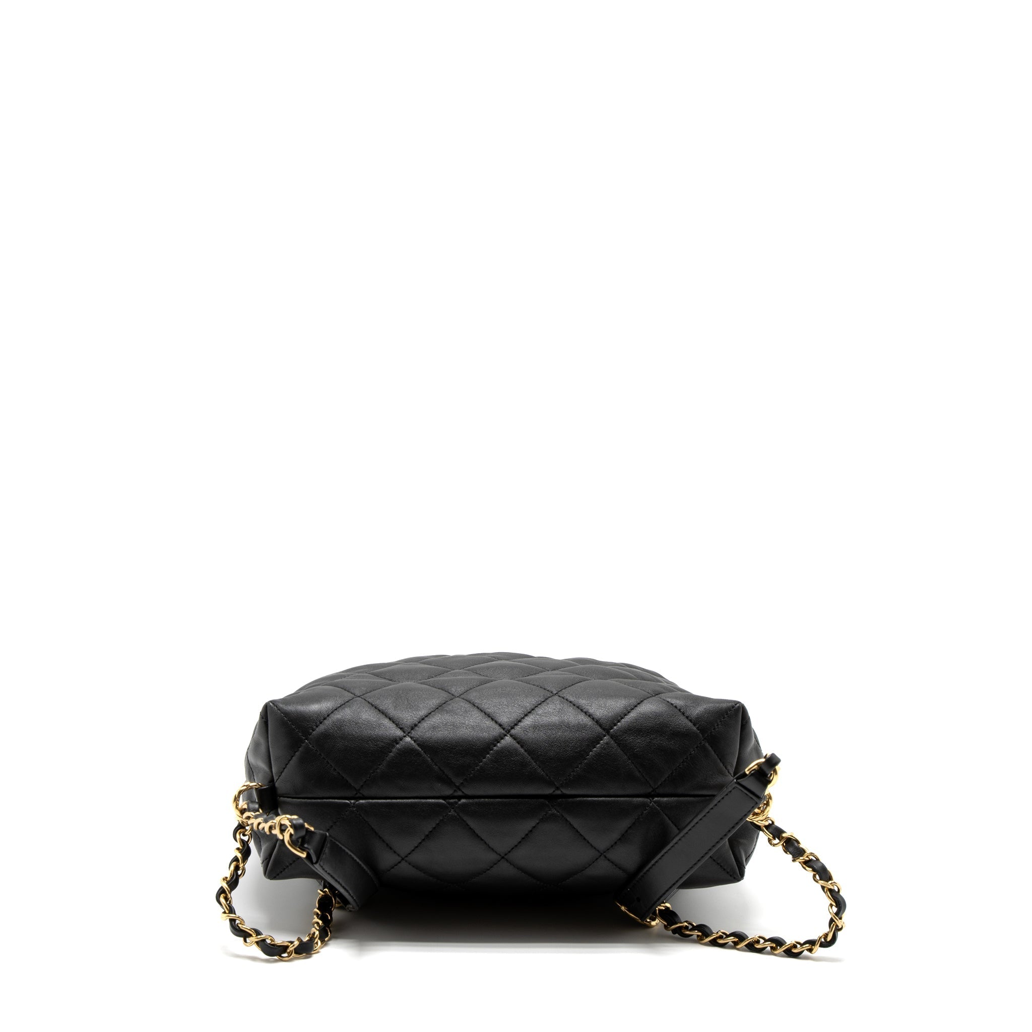 CHANEL 22B HOBO BAG LAMBSKIN BLACK BRUSHED GHW (MICROCHIP)
