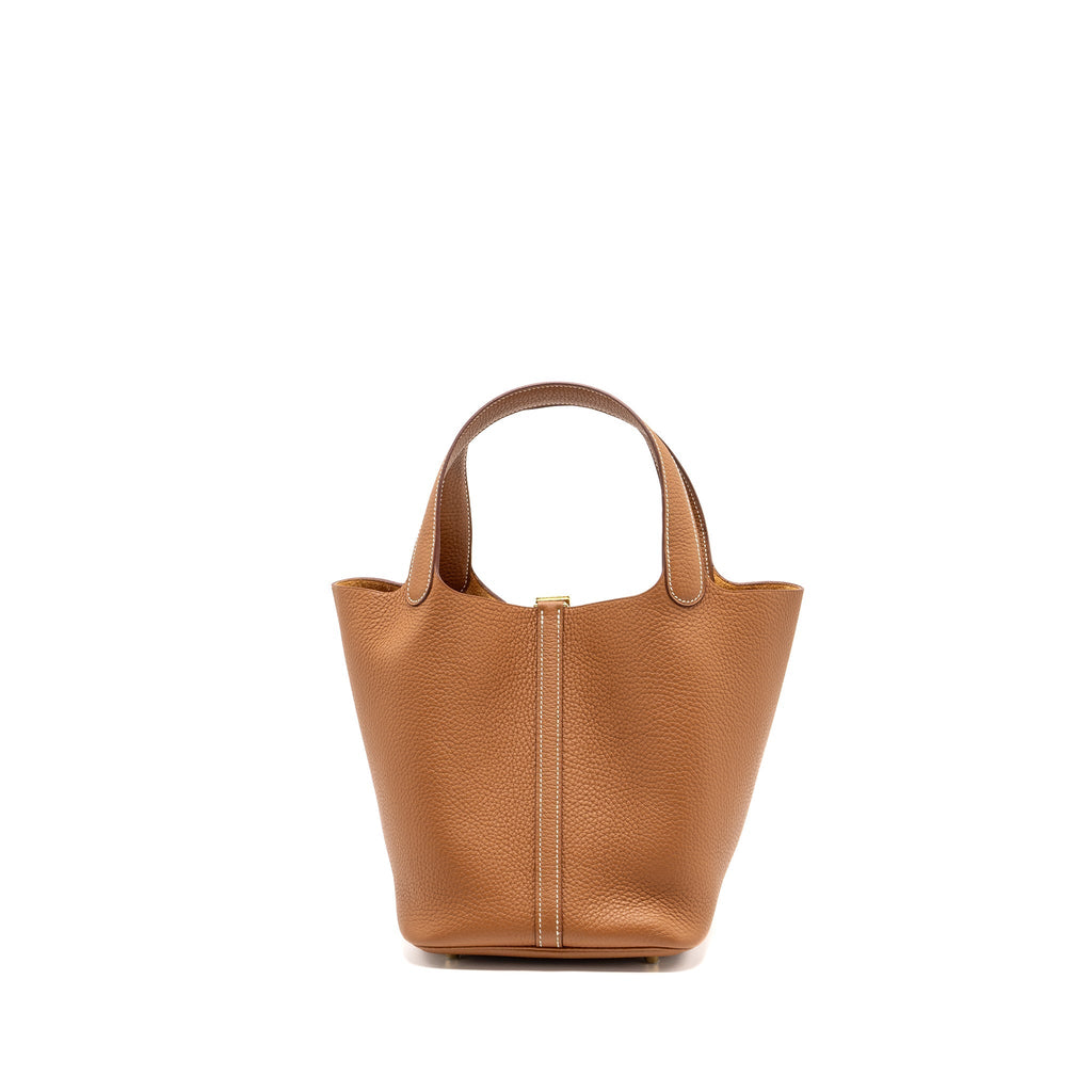 HERMES PICOTIN 22 LOCK BAG CLEMENCE GOLD WITH GHW