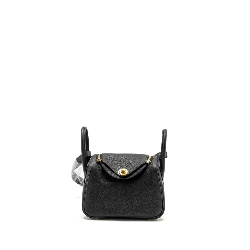 HERMES MINI LINDY II CLEMENCE BLACK GHW