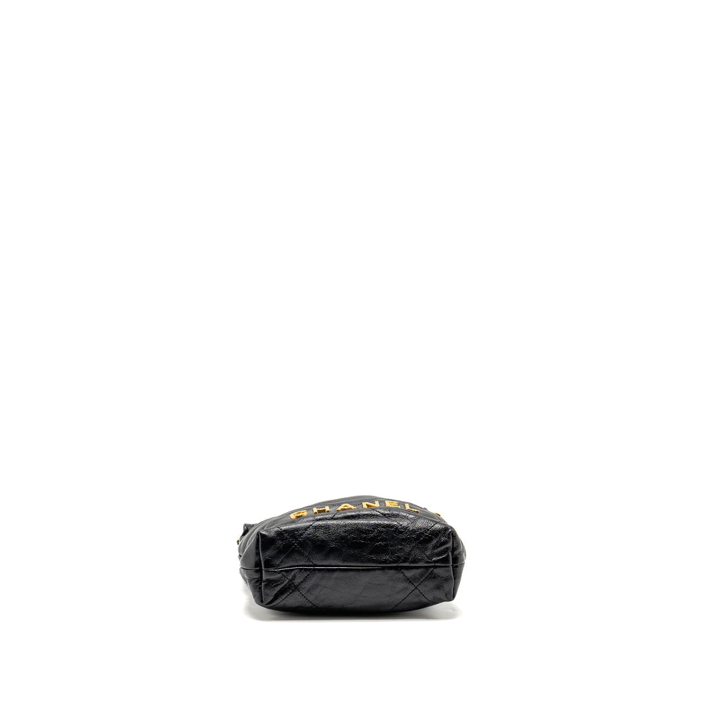 CHANEL 23S MINI 22 BAG WITH PEARL SHINY CALFSKIN GHW (MICROCHIP)