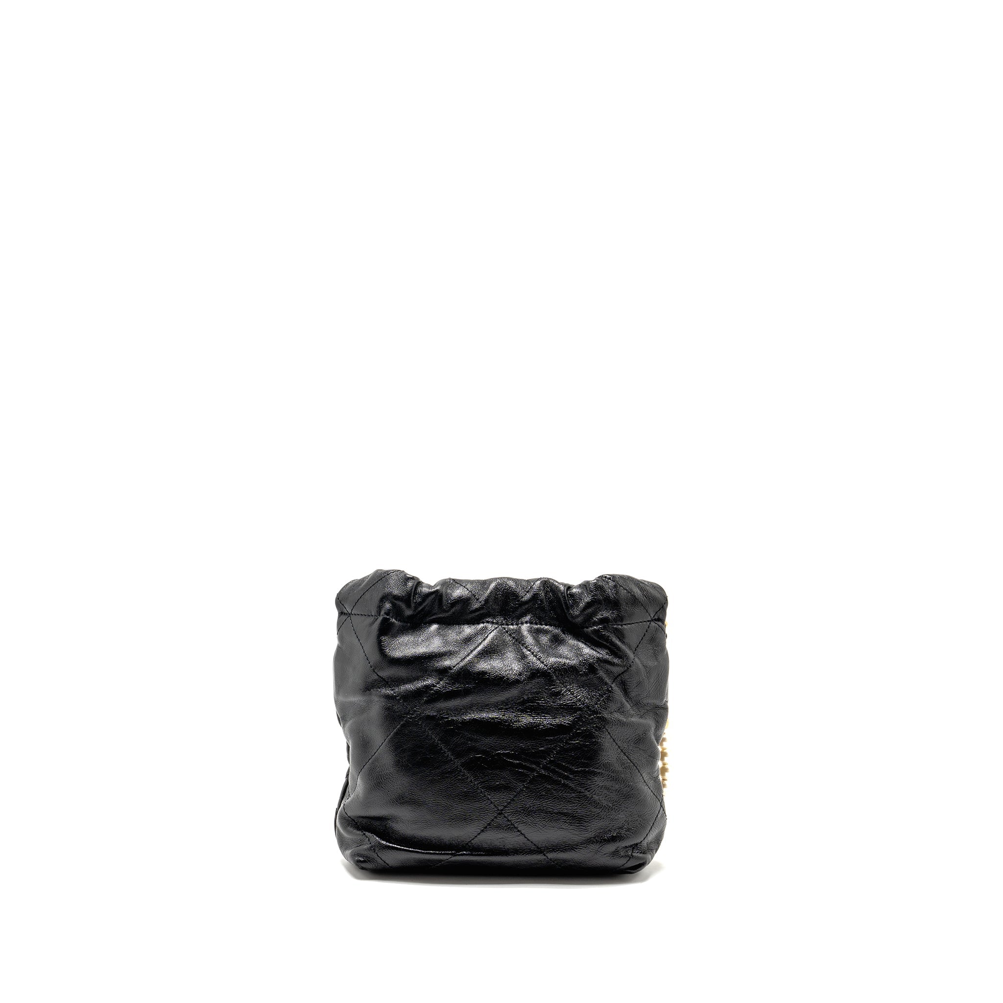 CHANEL 23S MINI 22 BAG WITH PEARL SHINY CALFSKIN GHW (MICROCHIP)