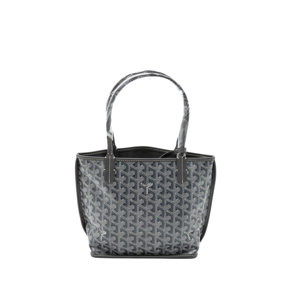 GOYARD MINI ANJOU TOTE BAG CANVAS / CALFSKIN GREY SHW