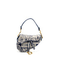 DIOR MEDIUM SADDLE BAG TOILE DE JOUY BLUE GHW