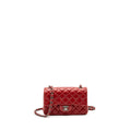CHANEL CLASSIC MINI RECTANGULAR FLAP BAG LAMBSKIN RED RUTHENIUM HARDWARE