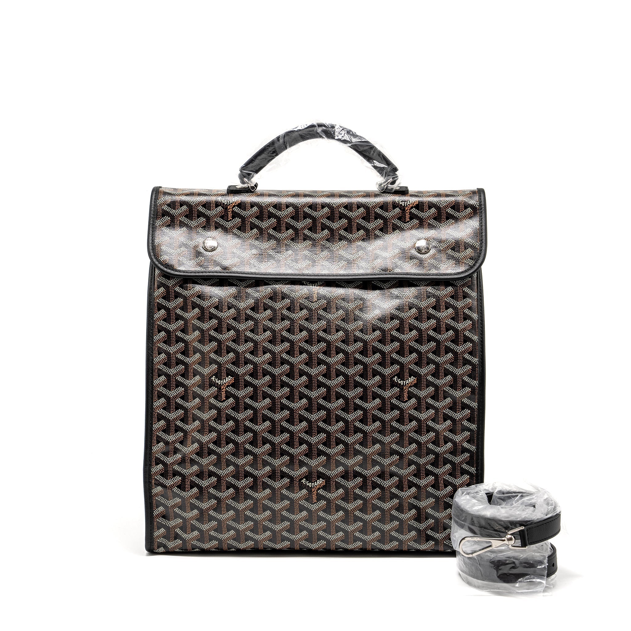 GOYARD SAINT LEGER BACKPACK GOYARDLINE CANVAS BLACK SHW