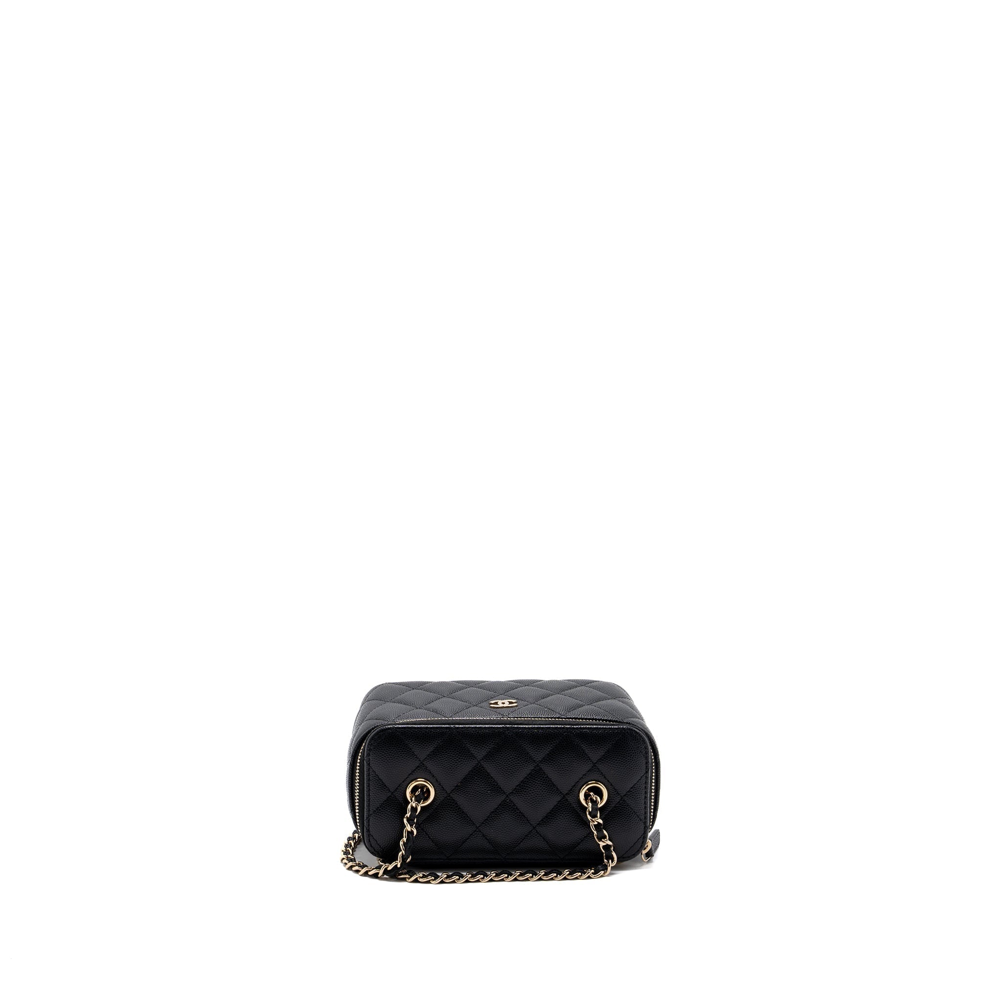 CHANEL LONG VANITY CASE CAVIAR BLACK LGHW