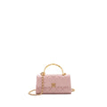 CHANEL 22B FLAP BAG WITH ENAMEL TOP HANDLE LAMBSKIN LIGHT PINK GHW (MICROCHIP)
