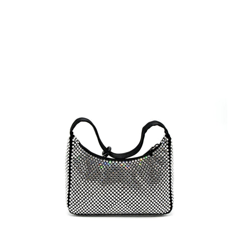 PRADA RE-EDITION 2000 MINI-BAG SATIN/CRYSTAL BLACK SHW