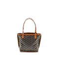 GOYARD ANJOU MINI TOTE BAG GOYARDLINE CANVAS/CALFSKIN BLACK/TAN SHW