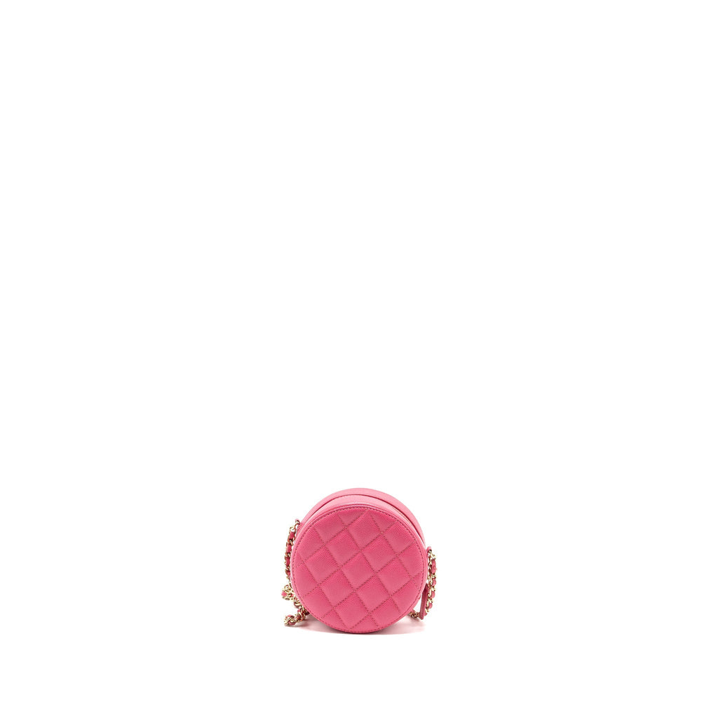 CHANEL ROUND VANITY WITH CHAIN CAVIAR PINK LGHW