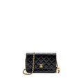 CHANEL PEARL CRUSH WALLET ON CHAIN LAMBSKIN BLACK GHW (MICROCHIP)