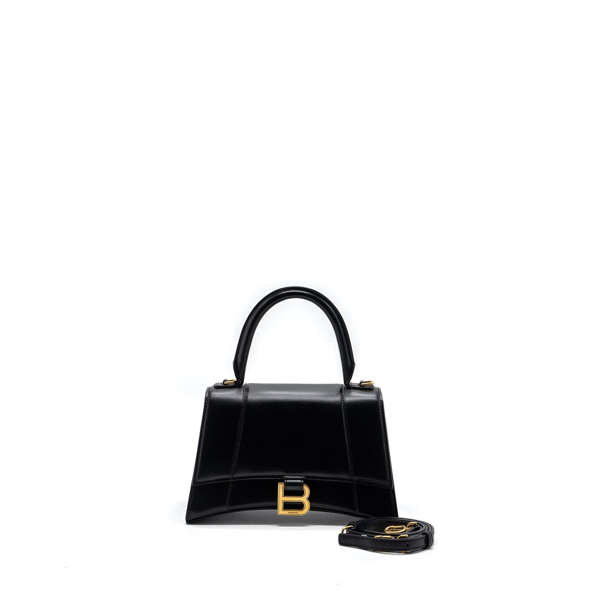 BALENCIAGA HOURGLASS S CALFSKIN BLACK GHW