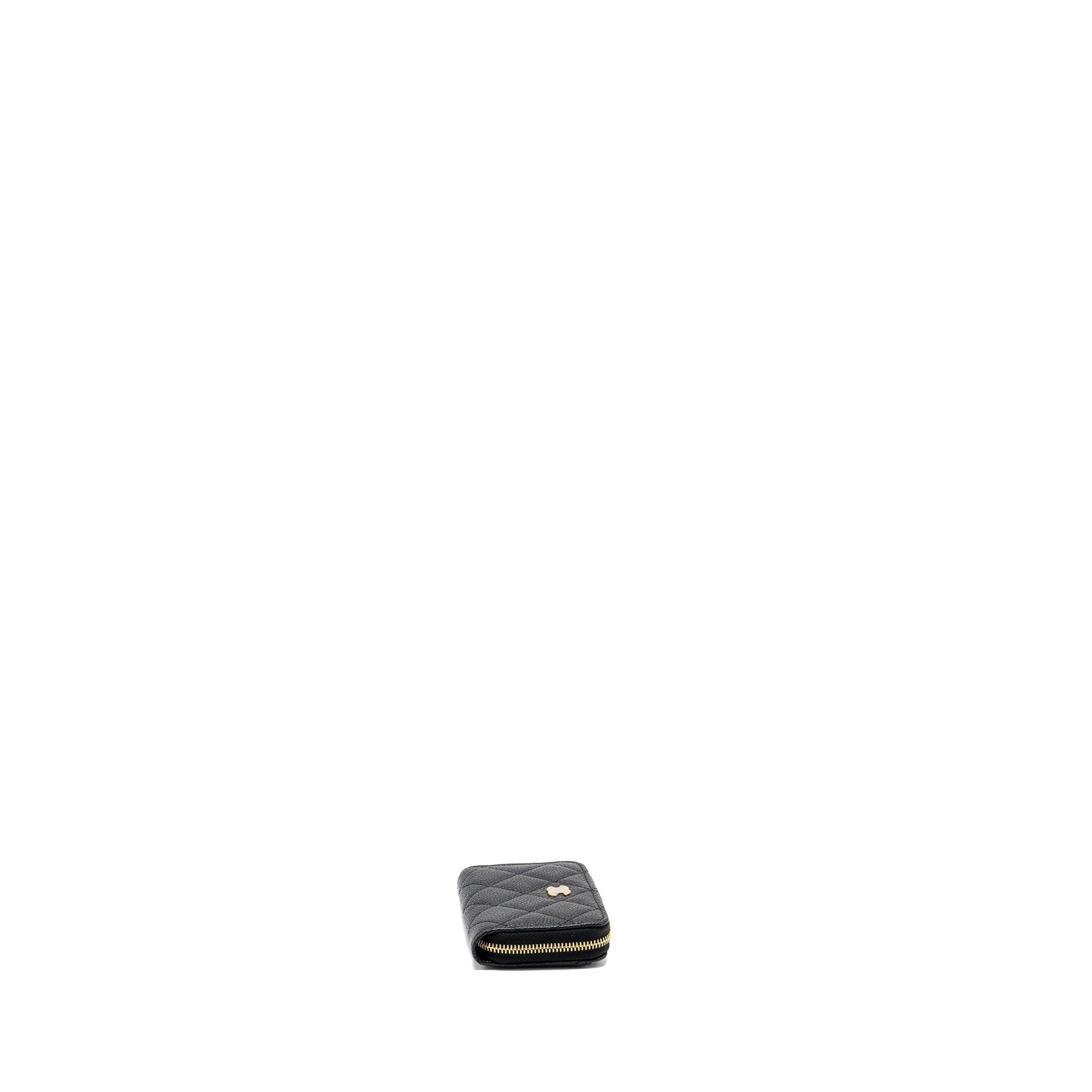 CHANEL ZIPPER CARD HOLDER CAVIAR BLACK GHW(MICROCHIP)