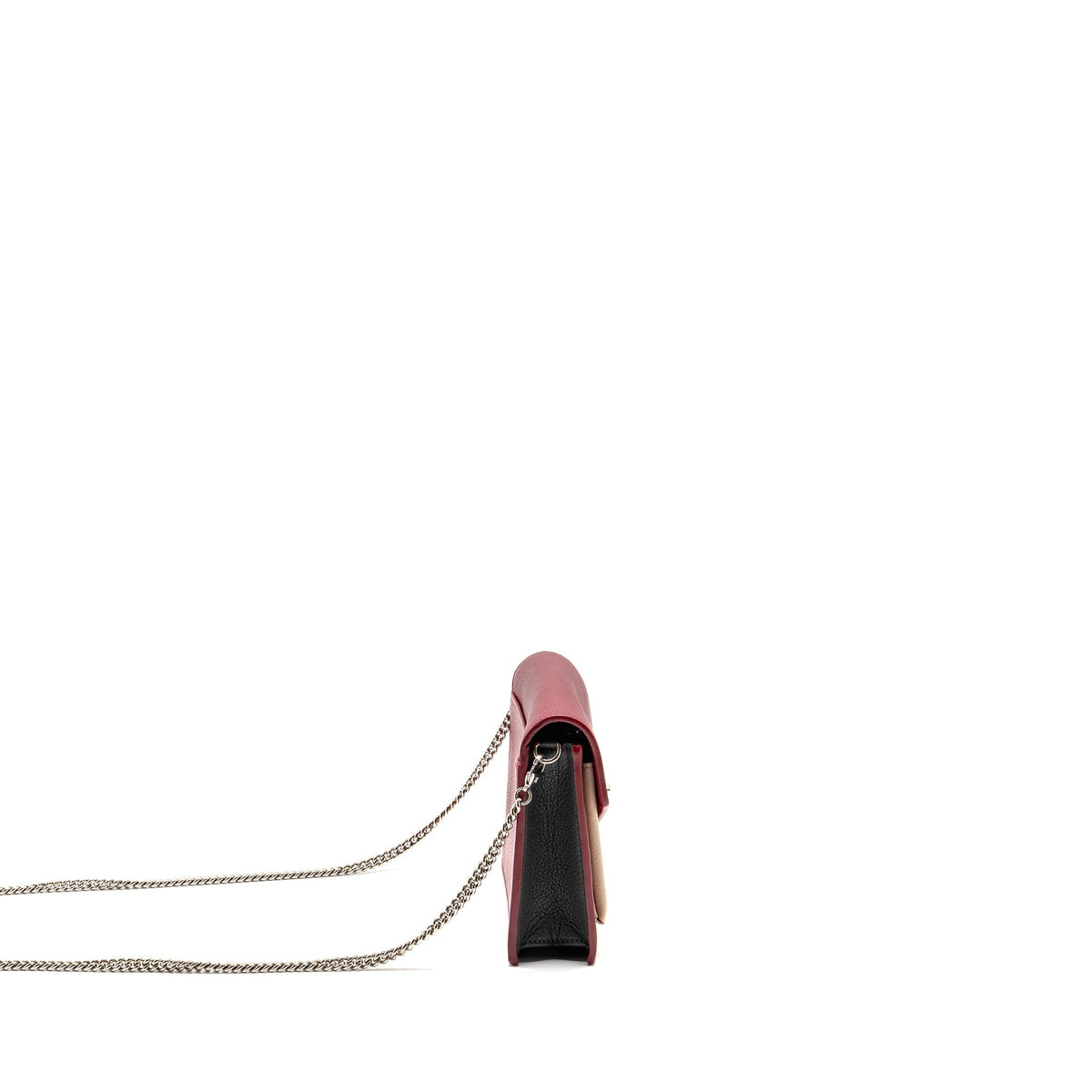 LOUIS VUITTON MYLOCKME CHAIN POCHETTE CALFSKIN MULTICOLOR DARK RED/ BEIGE/ GREY SHW