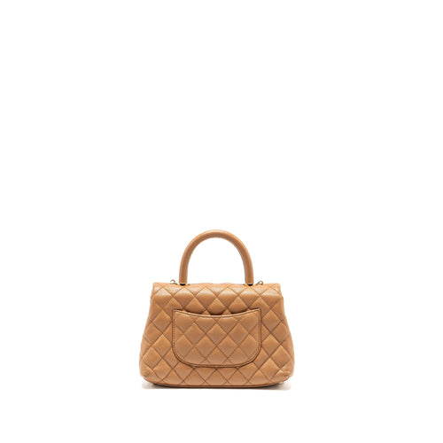 CHANEL 21P SMALL COCO HANDLE CAVIAR CARAMEL LGHW