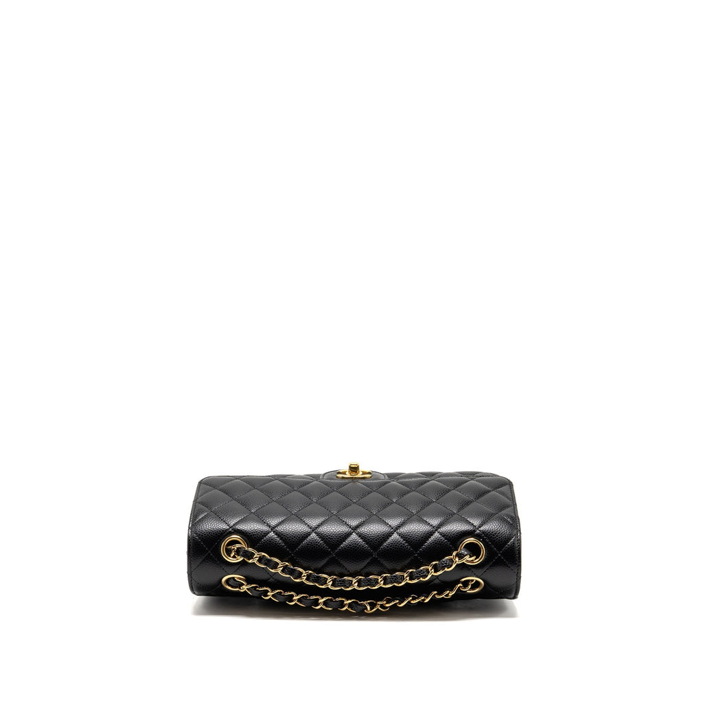 CHANEL MEDIUM CLASSIC DOUBLE FLAP BAG CAVIAR BLACK GHW (MICROCHIP)