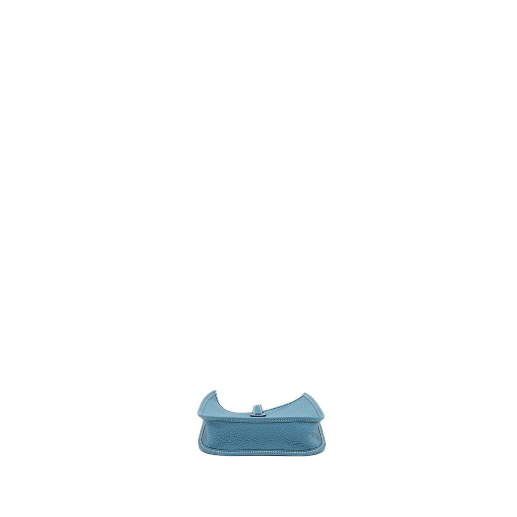 HERMES MINI EVELYNE CLEMENCE NEW BLUE JEAN GHW