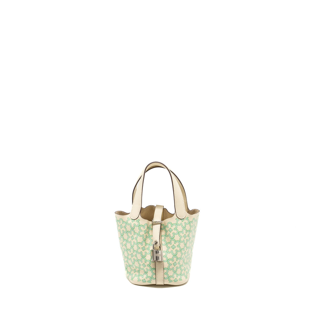 HERMES LUCKY DAISY MICRO PICOTIN SWIFT NATA-VERT-BLANC SHW