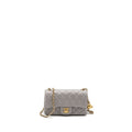 CHANEL PEARL CRUSH MINI RECTANGULAR LAMBSKIN LIGHT GREY BRUSHED GHW (MICROCHIP)