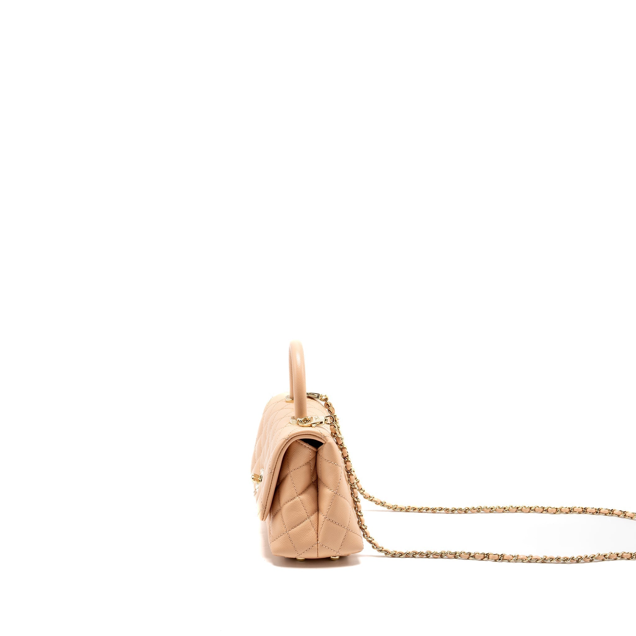 CHANEL MINI COCO HANDLE CAVIAR BEIGE LGHW