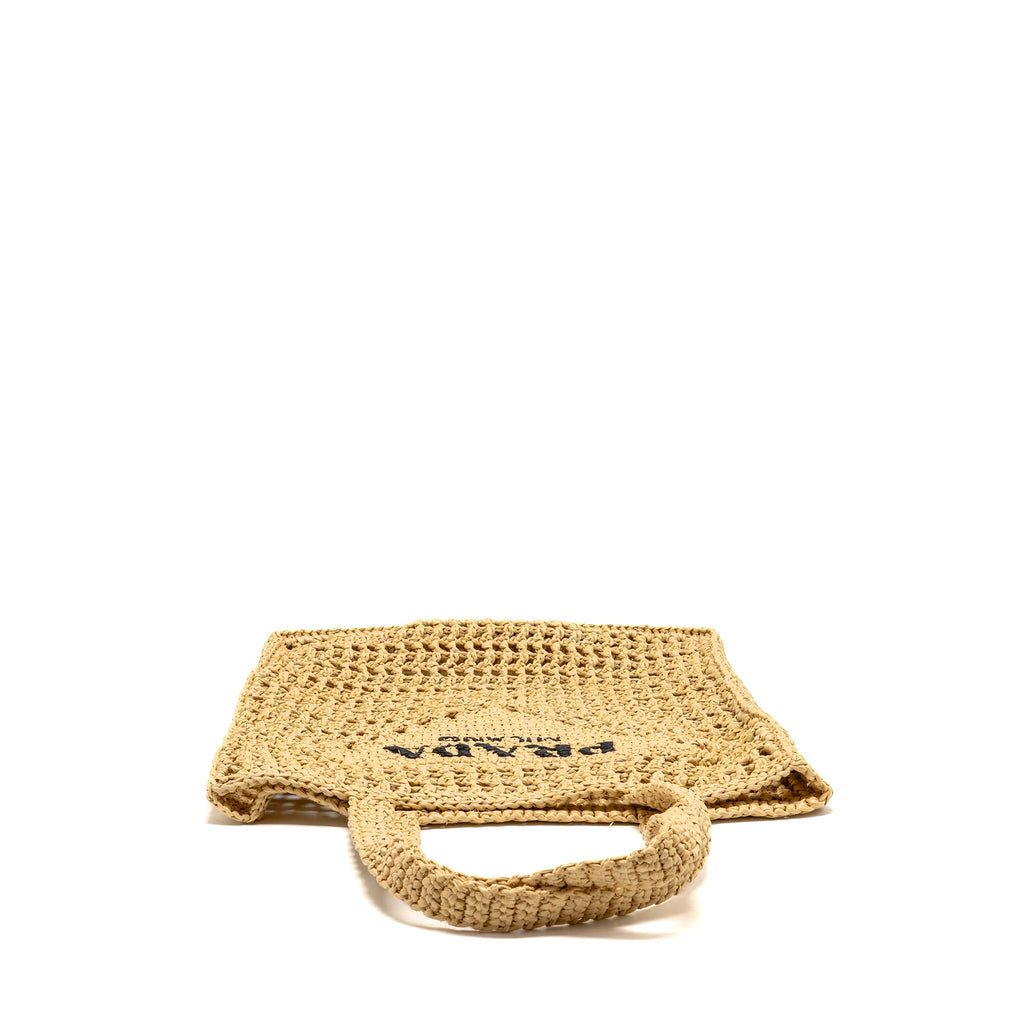Prada Crochet raffia tote bag beige