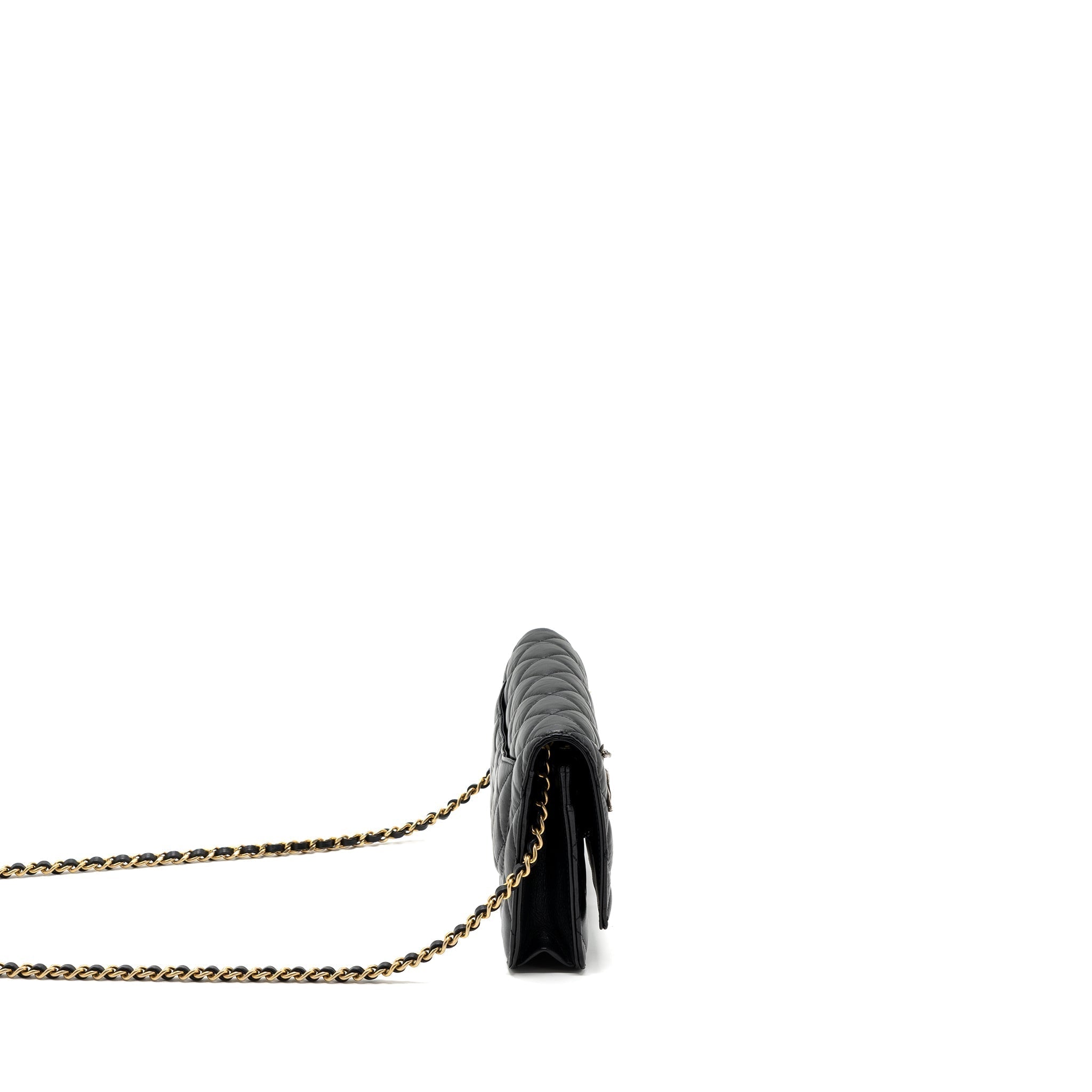 CHANEL 2.55 REISSUE LUCKY CHARMS WALLET ON CHAIN AGED CALFSKIN BLACK GHW