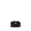 GUCCI GG MARMONT MATELASSE MINI CAMERA BAG CALFSKIN BLACK GHW