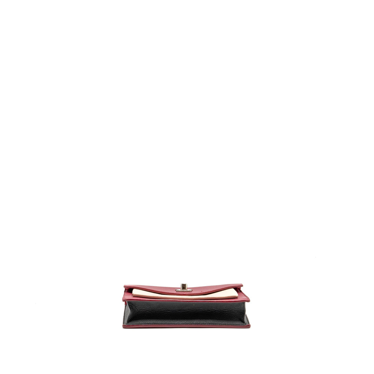 LOUIS VUITTON MYLOCKME CHAIN POCHETTE CALFSKIN MULTICOLOR DARK RED/ BEIGE/ GREY SHW