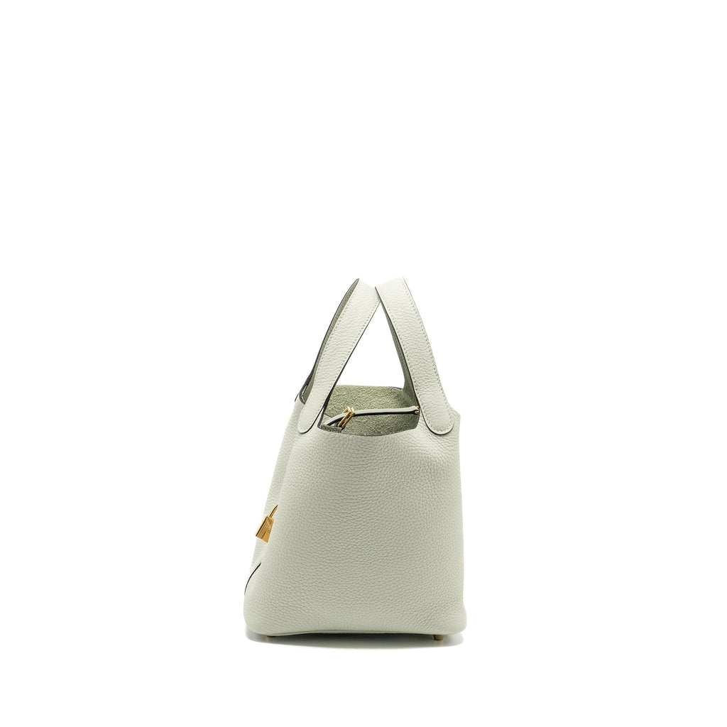 HERMES PICOTIN 18 LOCK BAG CLEMENCE GRIS NEVE GHW