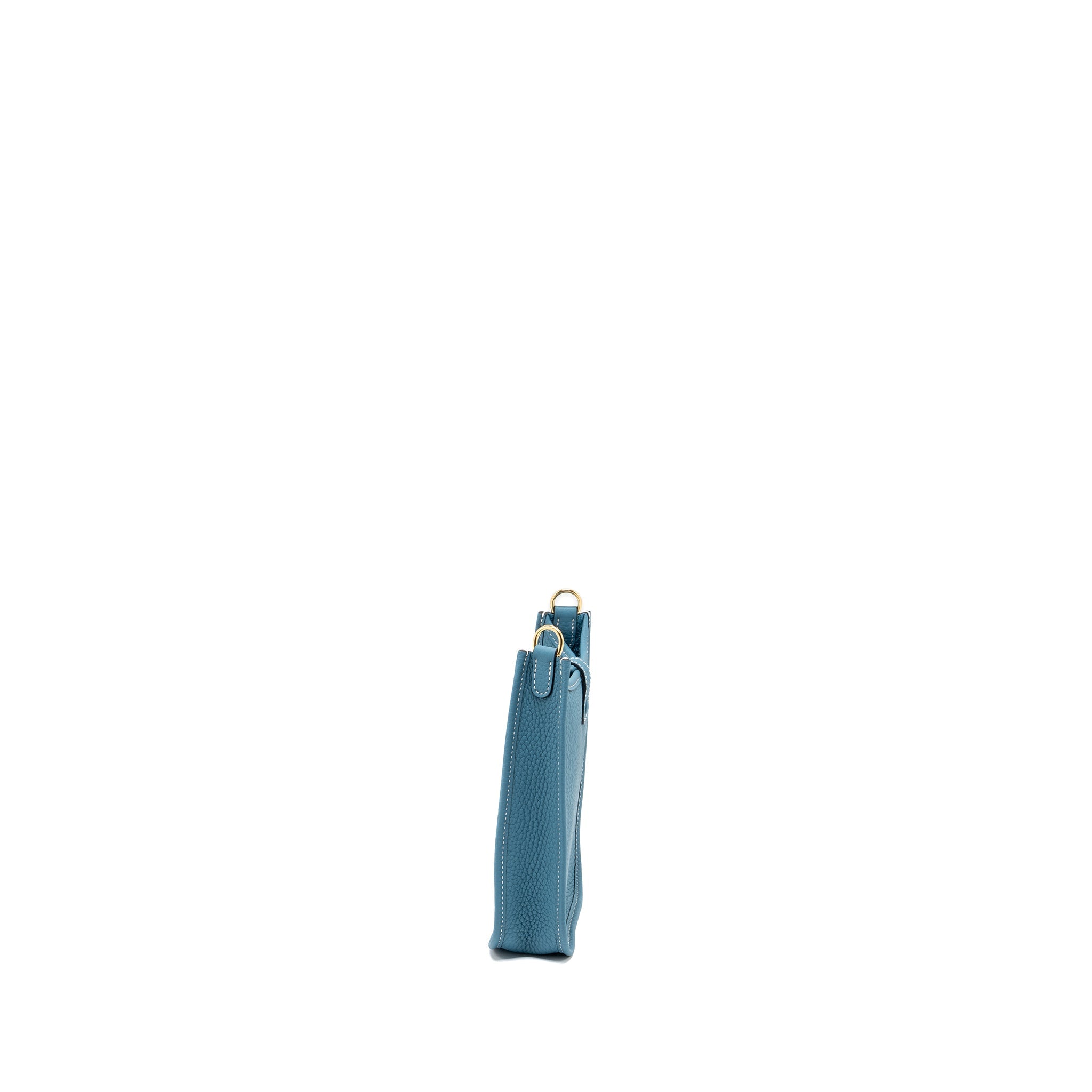 HERMES MINI EVELYNE CLEMENCE NEW BLUE JEAN GHW