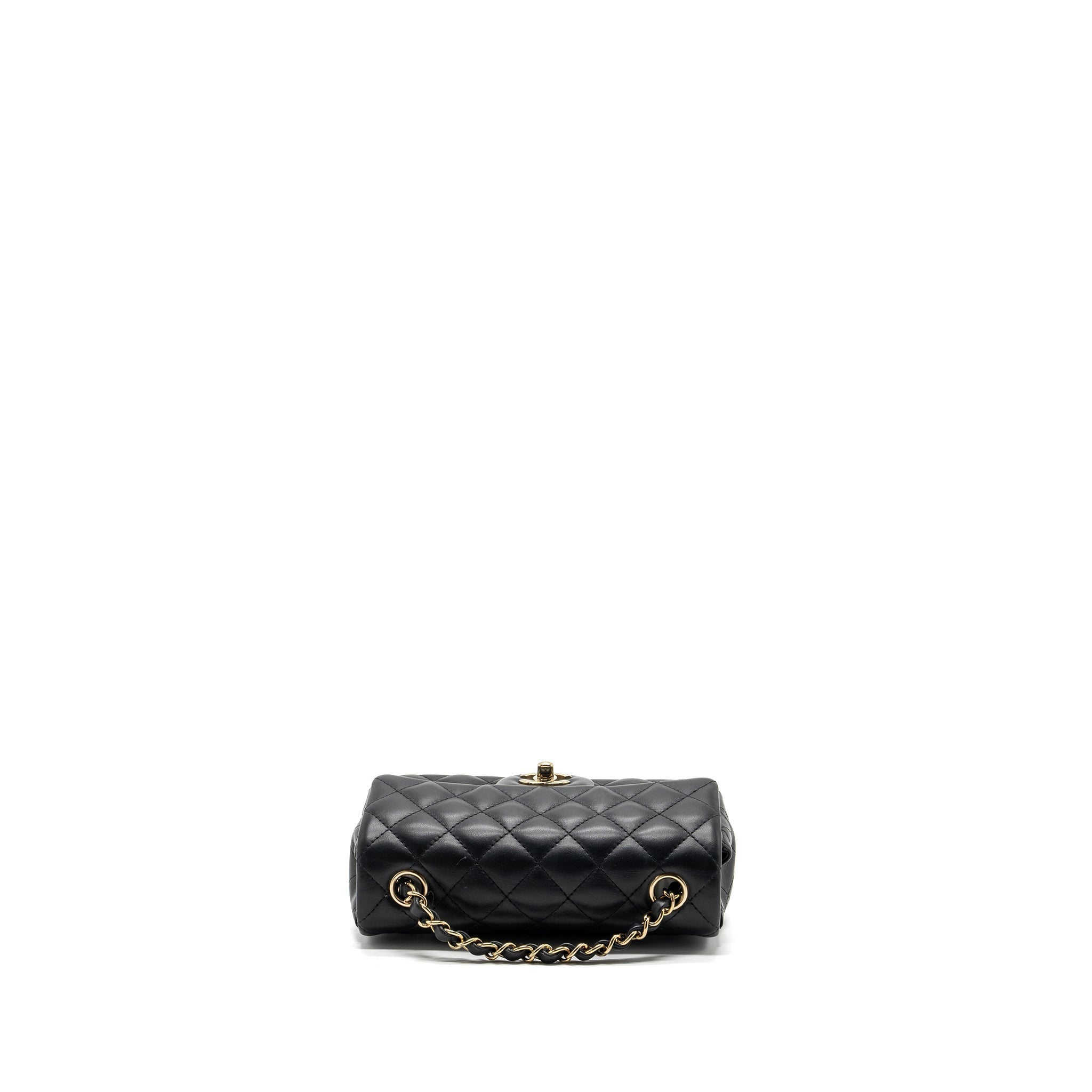 CHANEL CLASSIC MINI RECTANGULAR FLAP BAG LAMBSKIN BLACK LGHW (MICROCHIP)