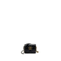 CHANEL 19 FLAP CARD HOLDER WITH CHAIN LAMBSKIN BLACK MULTICOLOR HARDWARE