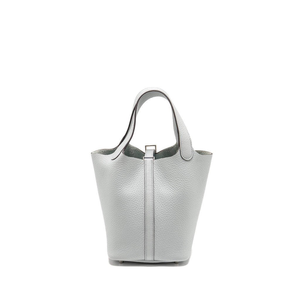 HERMES PICOTIN 18 LOCK BAG CLEMENCE BLUE PALE SHW