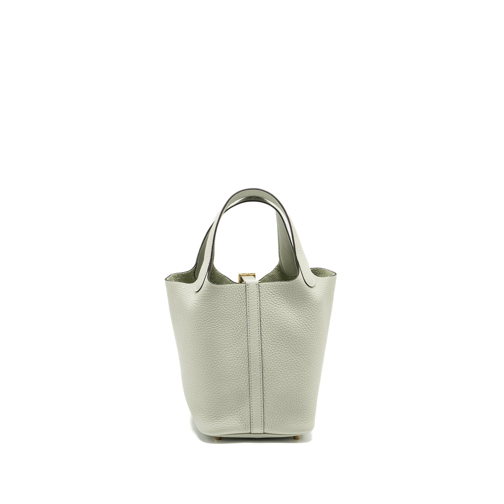 HERMES PICOTIN 18 LOCK BAG CLEMENCE GRIS NEVE GHW
