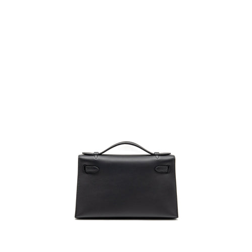 HERMES KELLY POCHETTE SWIFT BLACK SHW