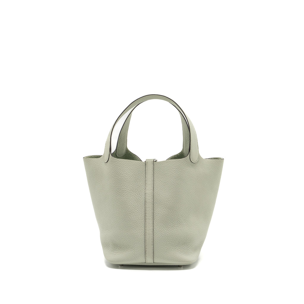 HERMES PICOTIN 22 LOCK BAG CLEMENCE GRIS NEVE SHW