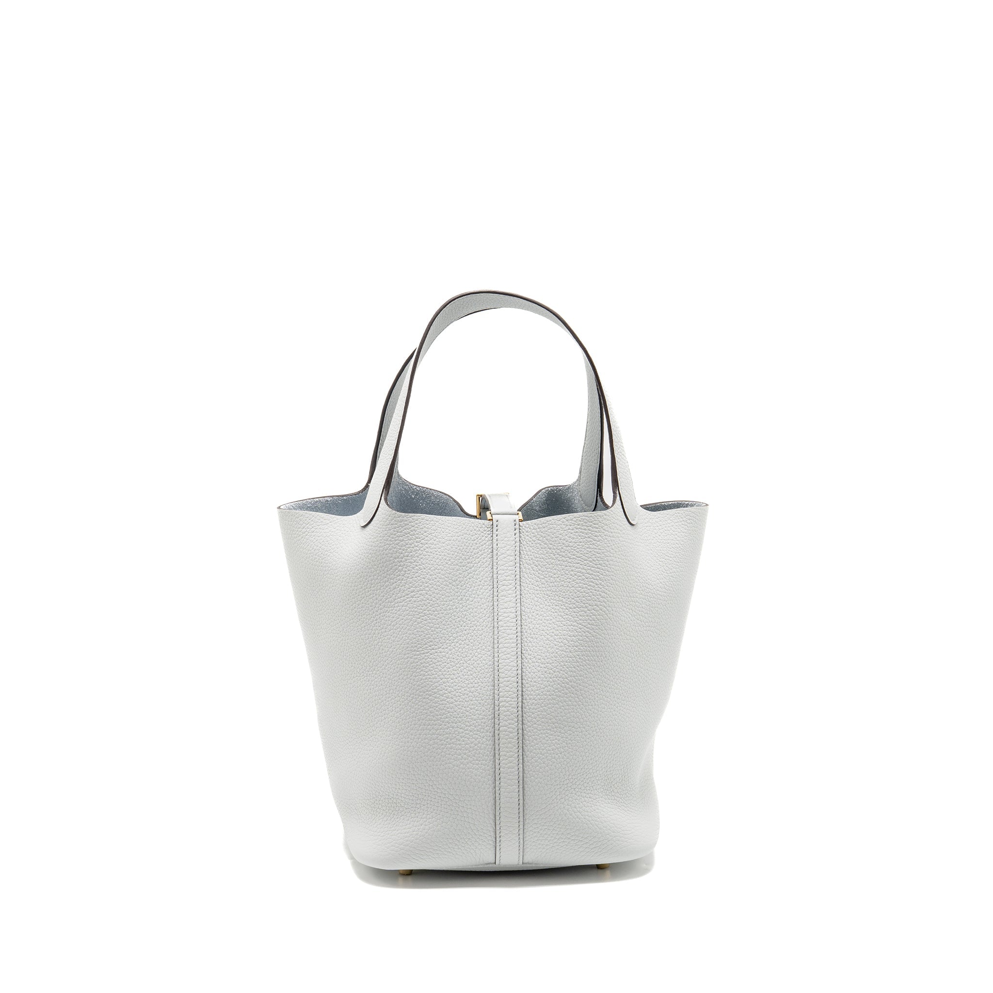 HERMES PICOTIN 22 LOCK BAG CLEMENCE BLUE PALE GHW