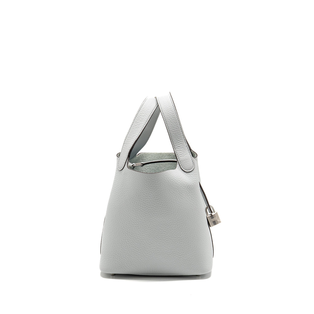 HERMES PICOTIN 18 LOCK BAG CLEMENCE BLUE PALE SHW