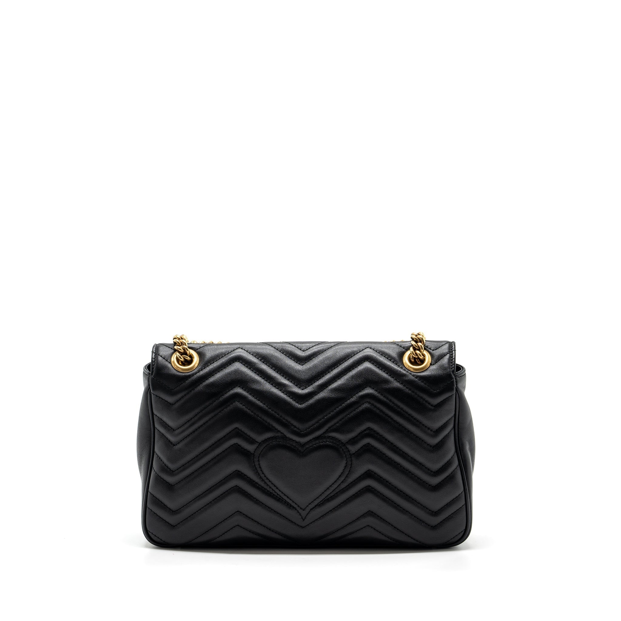 GUCCI MEDIUM GG MARMONT BAG CALFSKIN BLACK GHW