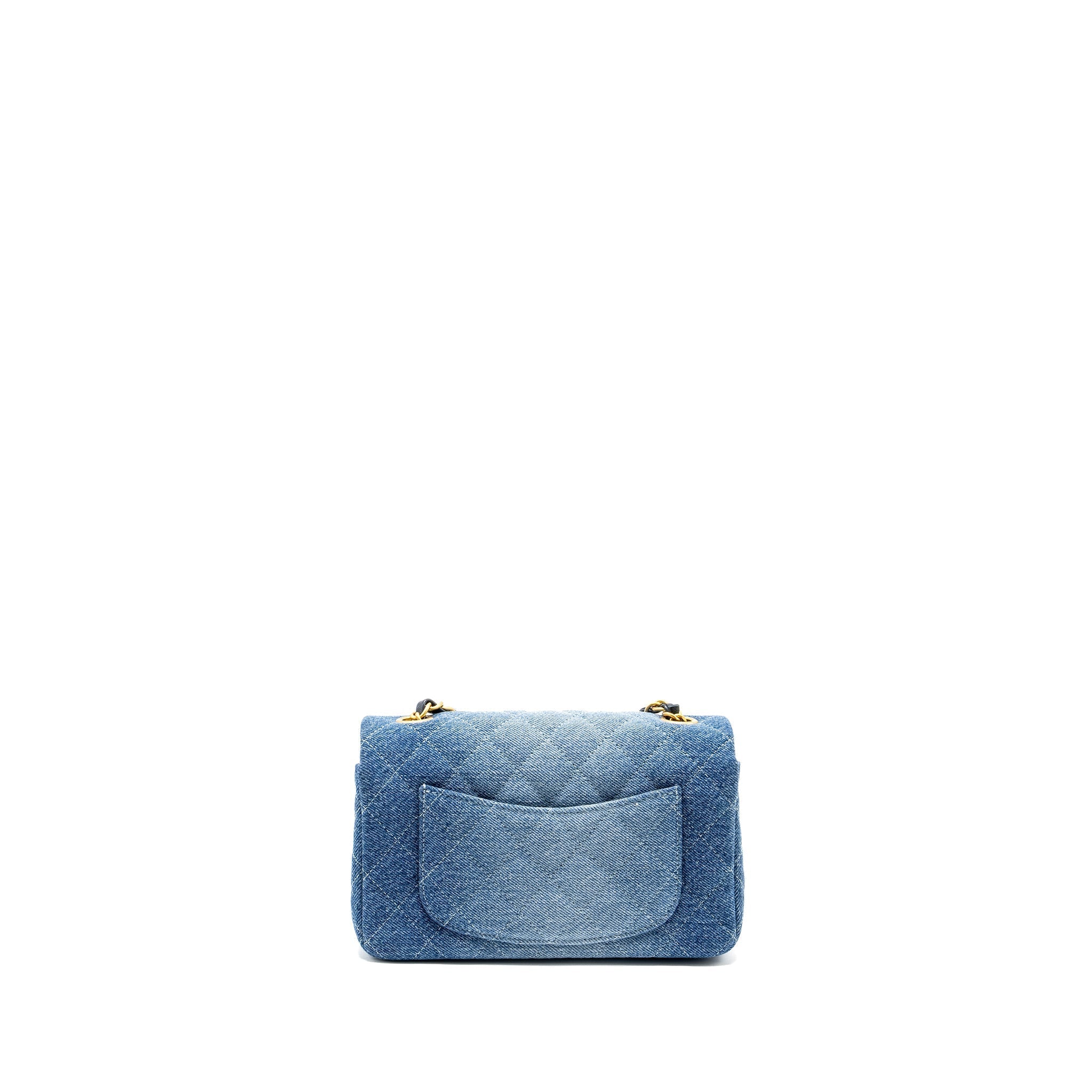 CHANEL 24S MINI RECTANGULAR FLAP BAG DENIM BLUE GHW (MICROCHIP)