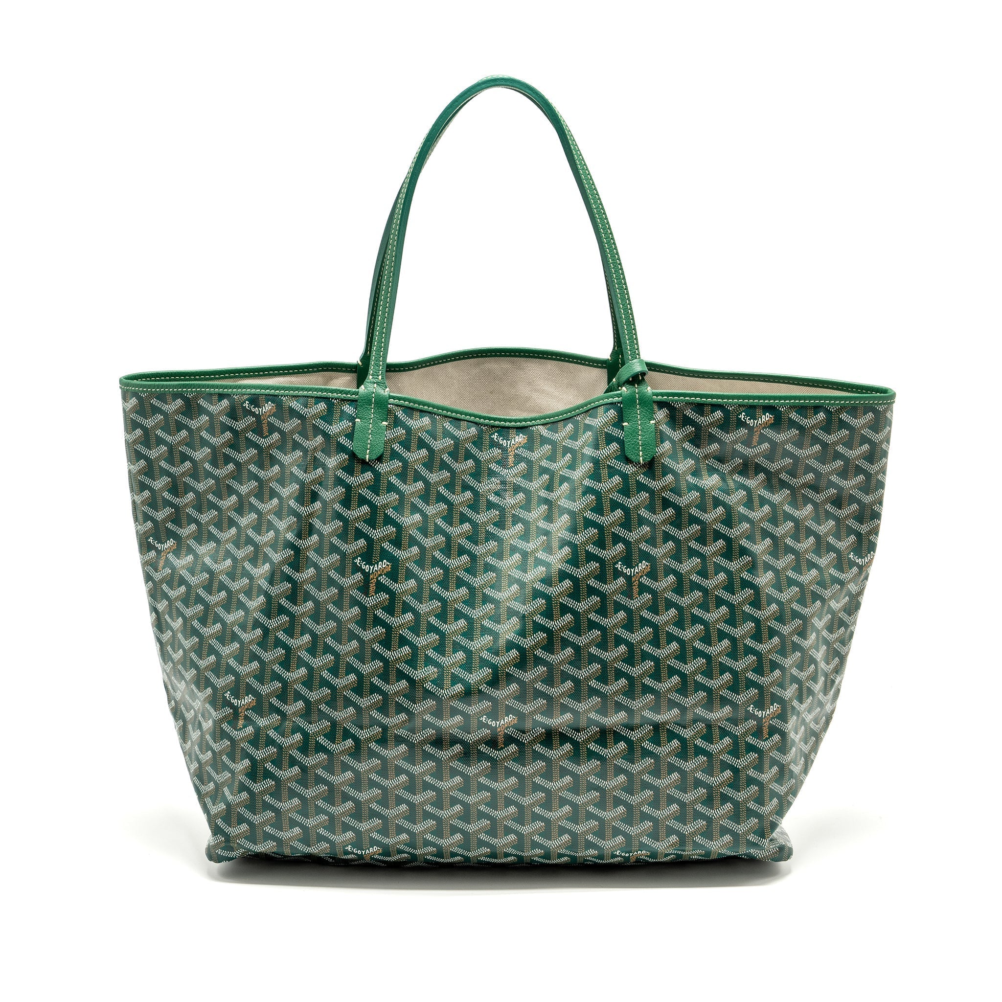 GOYARD SAINT LOUIS GM TOTE BAG CANVAS / CALFSKIN GREEN SHW