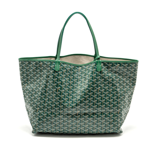GOYARD SAINT LOUIS GM TOTE BAG CANVAS / CALFSKIN GREEN SHW